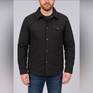 Hoodlamb NWT Men's Quilted Hemp Shirt Jacket with Plaid Lining Black Size Small